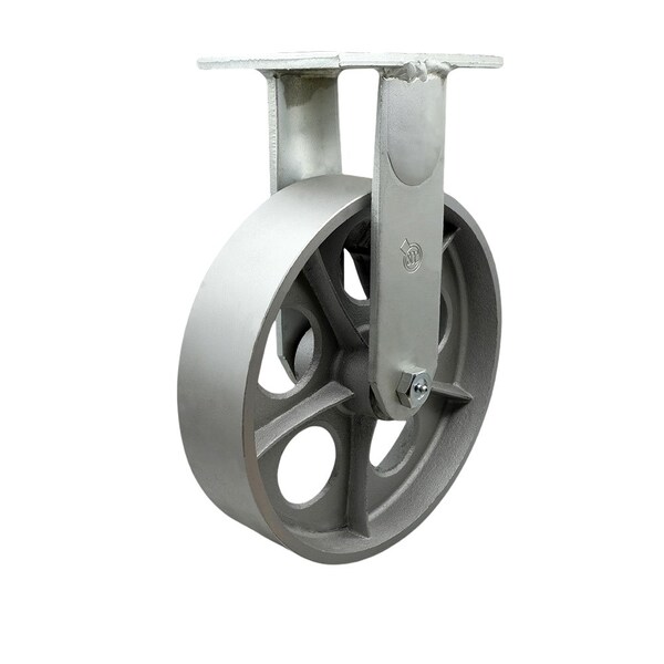 12'' Extra Heavy Duty Semi Steel Cast Iron Wheel Rigid Top Plate Caster